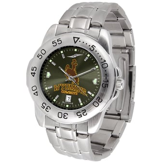 Black Wyoming Cowboys Sport Steel AnoChrome Watch