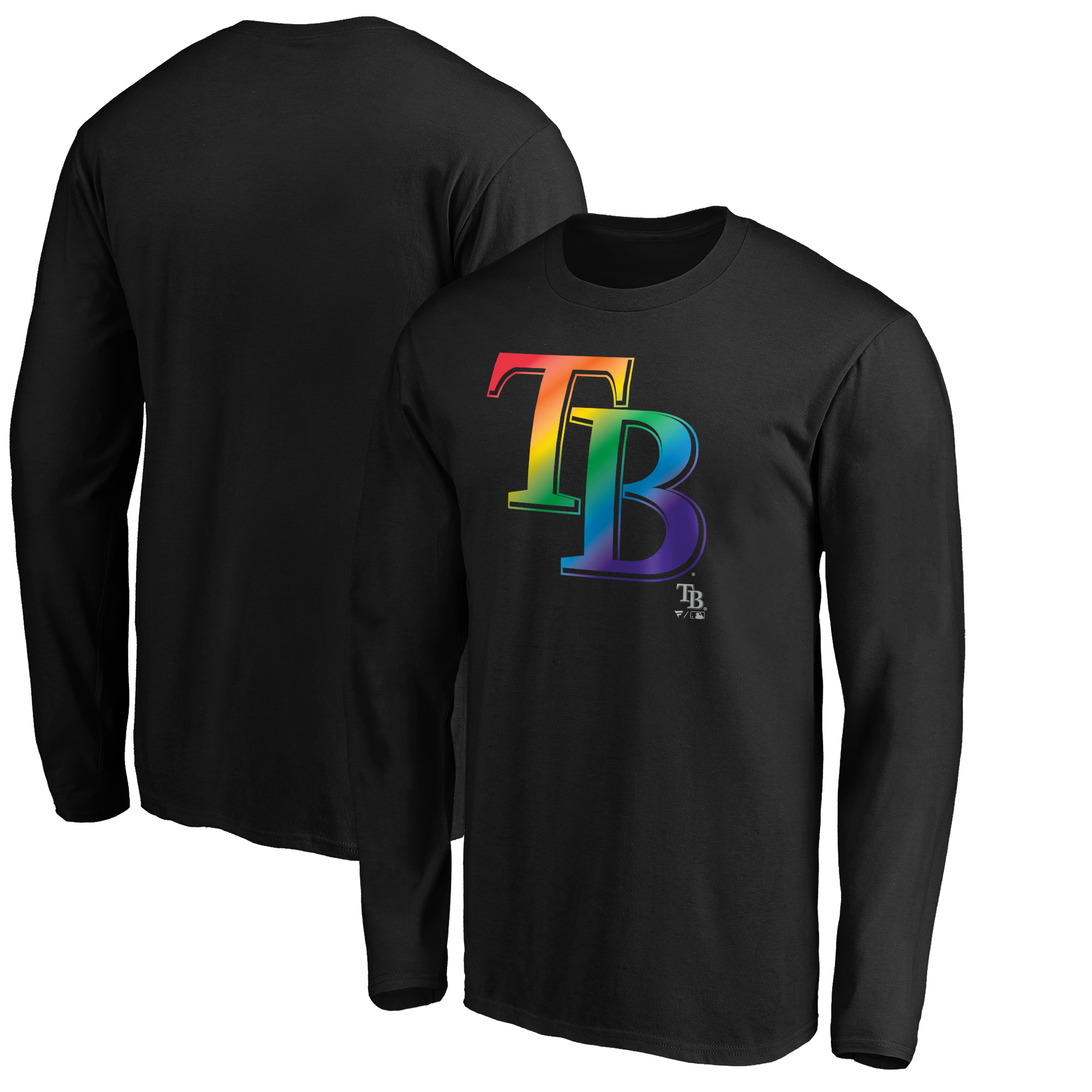 Men’s Black Tampa Bay Rays Team Pride Logo Long Sleeve T-Shirt Men’s Black Tampa Bay Rays Team Pride Logo Long Sleeve T-Shirt