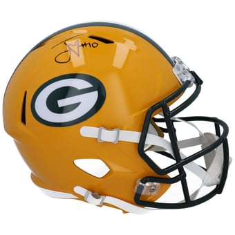 Jordan Love Green Bay Packers Autographed Riddell Speed Replica Helmet