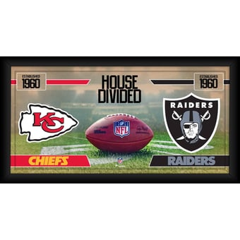 Kansas City Chiefs vs. Las Vegas Raiders Framed 10" x 20" House Divided Football Collage