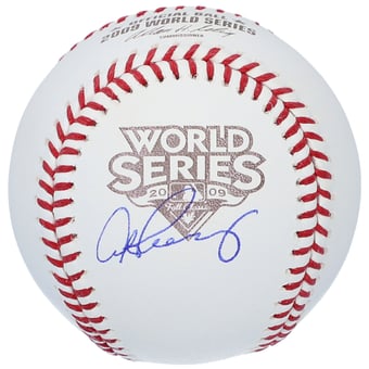 Alex Rodriguez New York Yankees Autographed 2009 World Series Logo Baseball