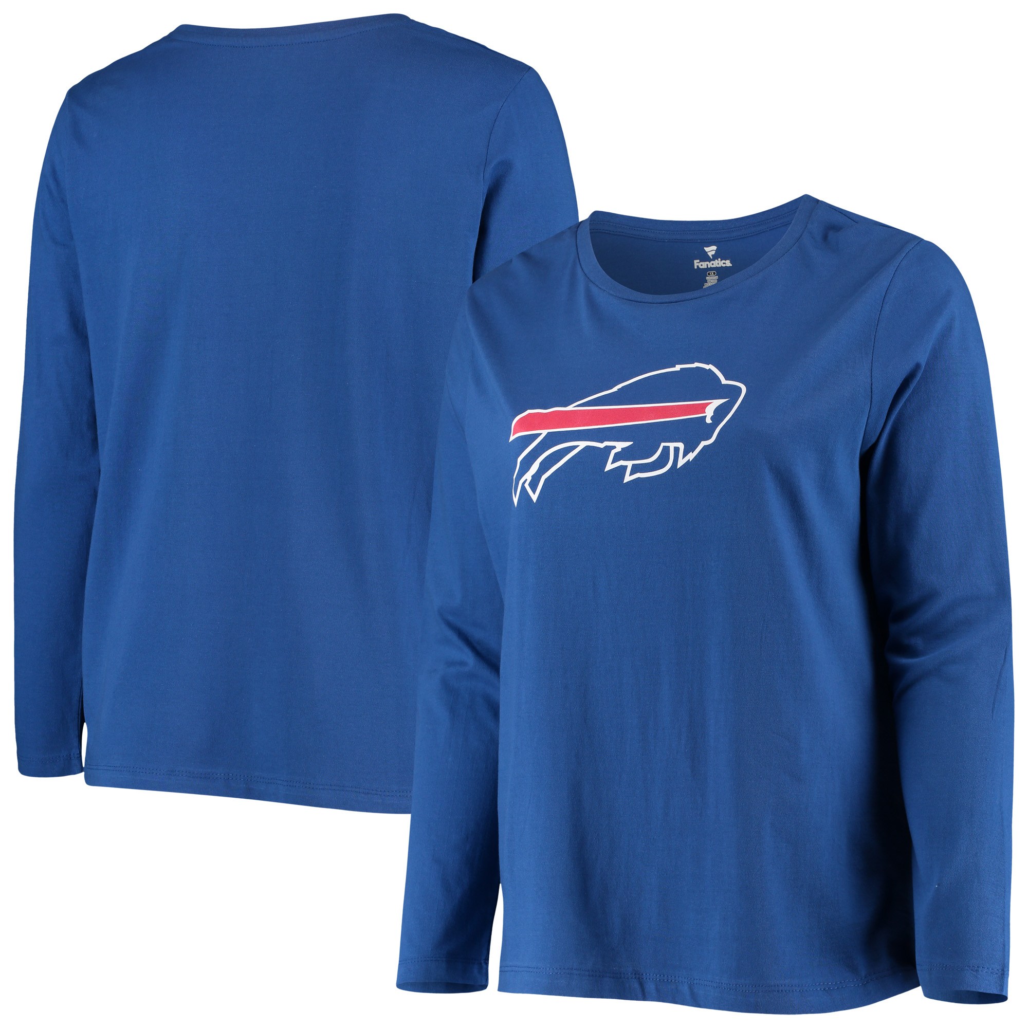 Women's Fanatics Royal Buffalo Bills Plus Size Primary Logo Long Sleeve T-Shirt