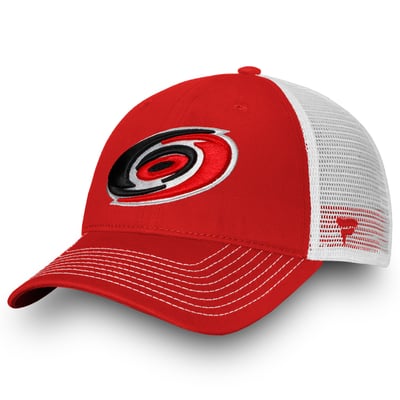 Men's Fanatics Red Carolina Hurricanes Core Primary Logo Trucker Snapback Hat