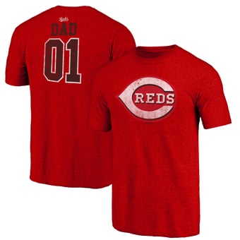 Men's Red Cincinnati Reds Father's Day Greatest Dad Tri-Blend T-Shirt