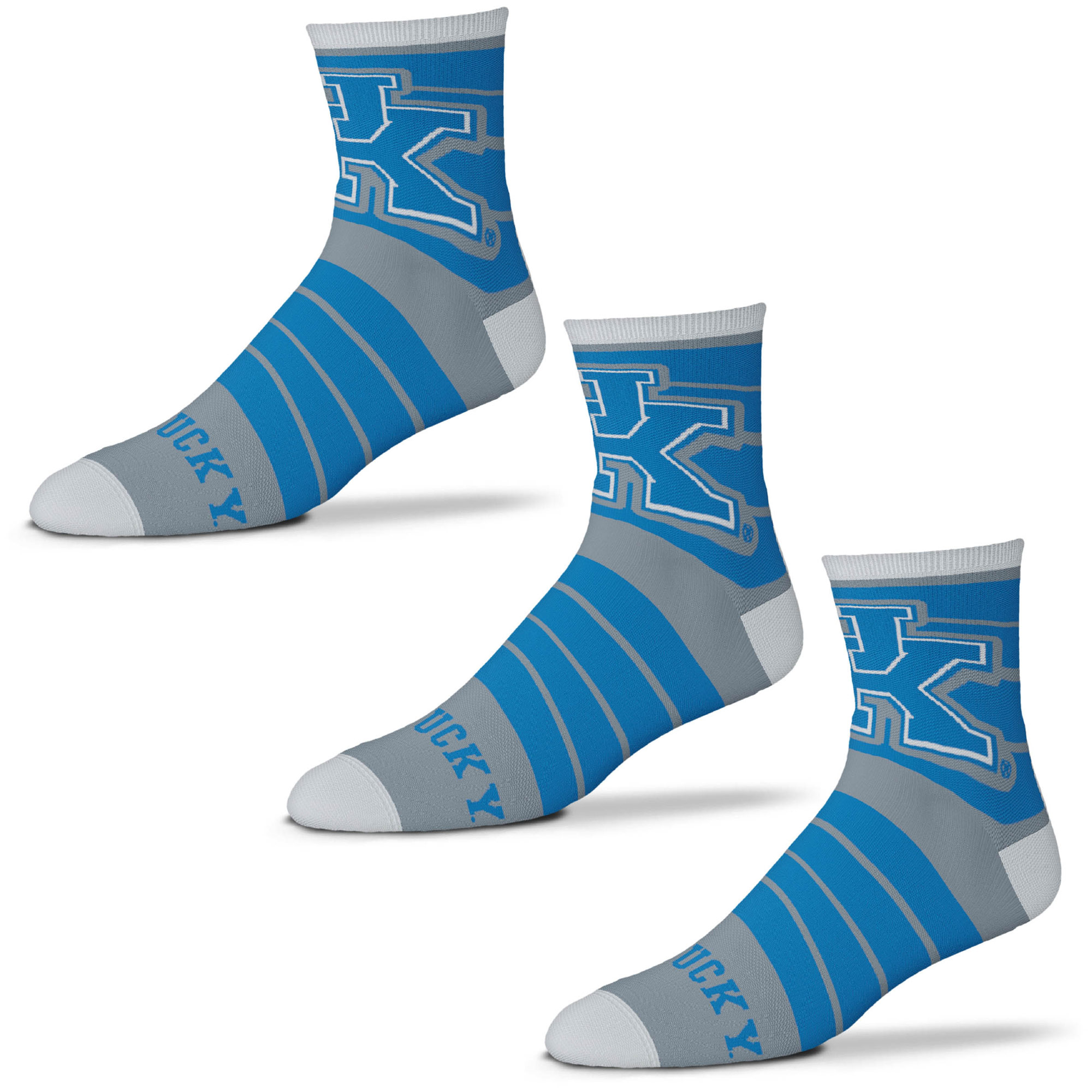 Men's For Bare Feet Kentucky Wildcats Three-Pack Quad Socks