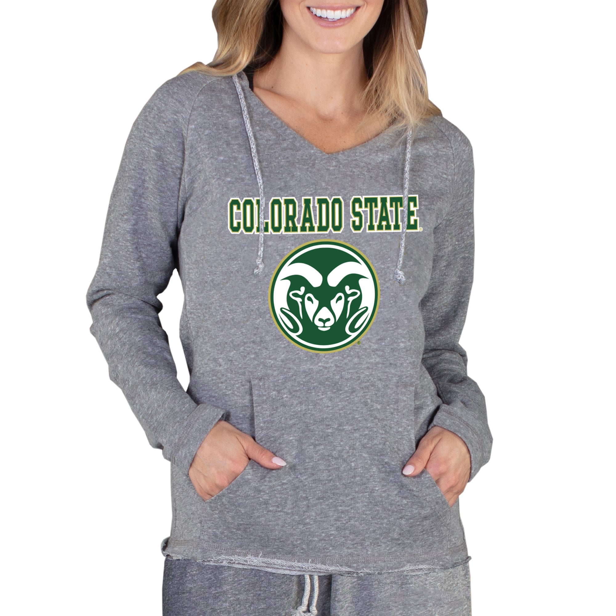 Women's Concepts Sport Gray Colorado State Rams Mainstream Lightweight Terry Pullover Hoodie