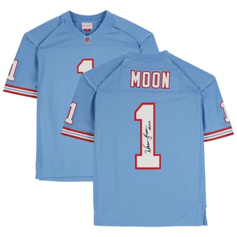 Warren Moon Houston Oilers Autographed Blue Mitchell & Ness Replica Jersey with "HOF 06" Inscription