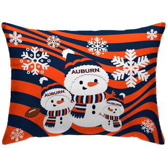 Auburn Tigers 20'' x 26'' Holiday Snowman Bed Pillow