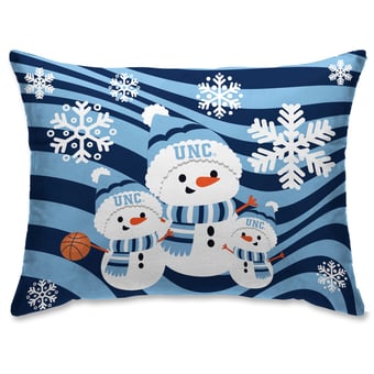 North Carolina Tar Heels 20'' x 26'' Holiday Snowman Bed Pillow