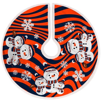 Auburn Tigers Snowman Sherpa Christmas Tree Skirt