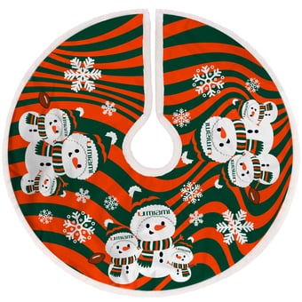 Miami Hurricanes Snowman Sherpa Christmas Tree Skirt
