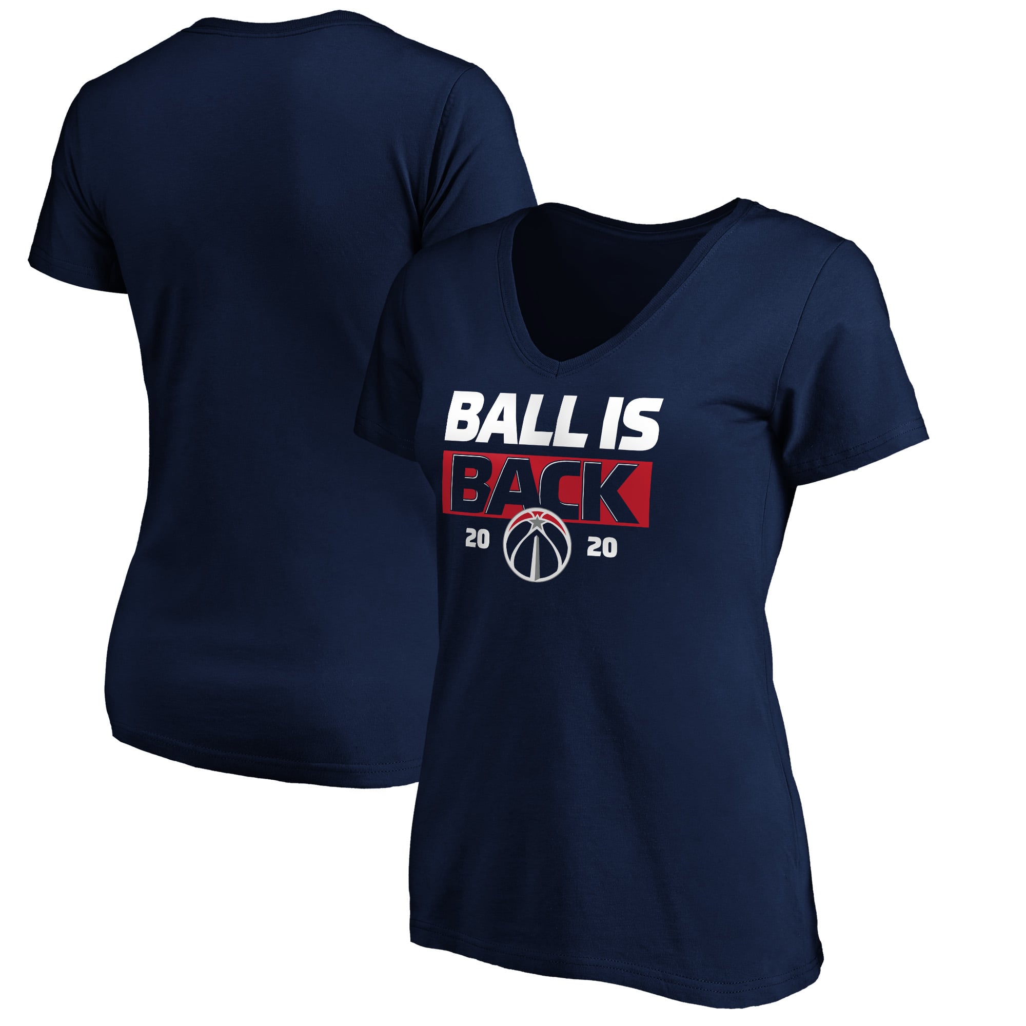 Women's Navy Washington Wizards Ball Is Back V-Neck T-Shirt