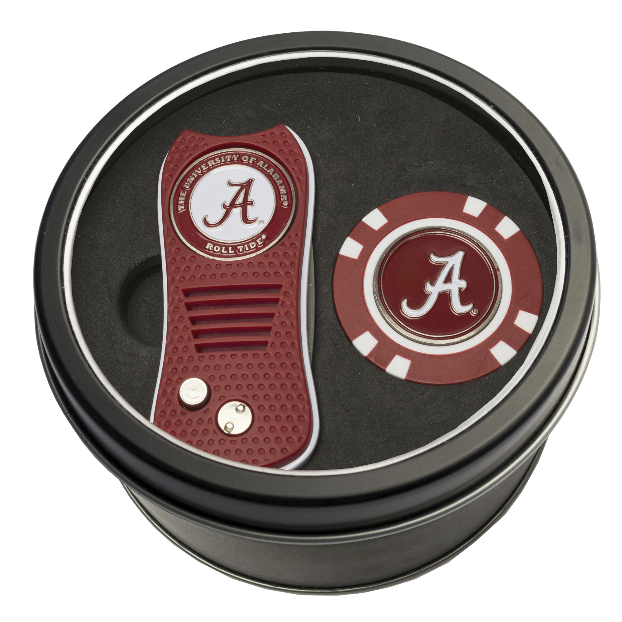 Alabama Crimson Tide Switch Chip Golf Tin Set Alabama Crimson Tide Switch Chip Golf Tin Set