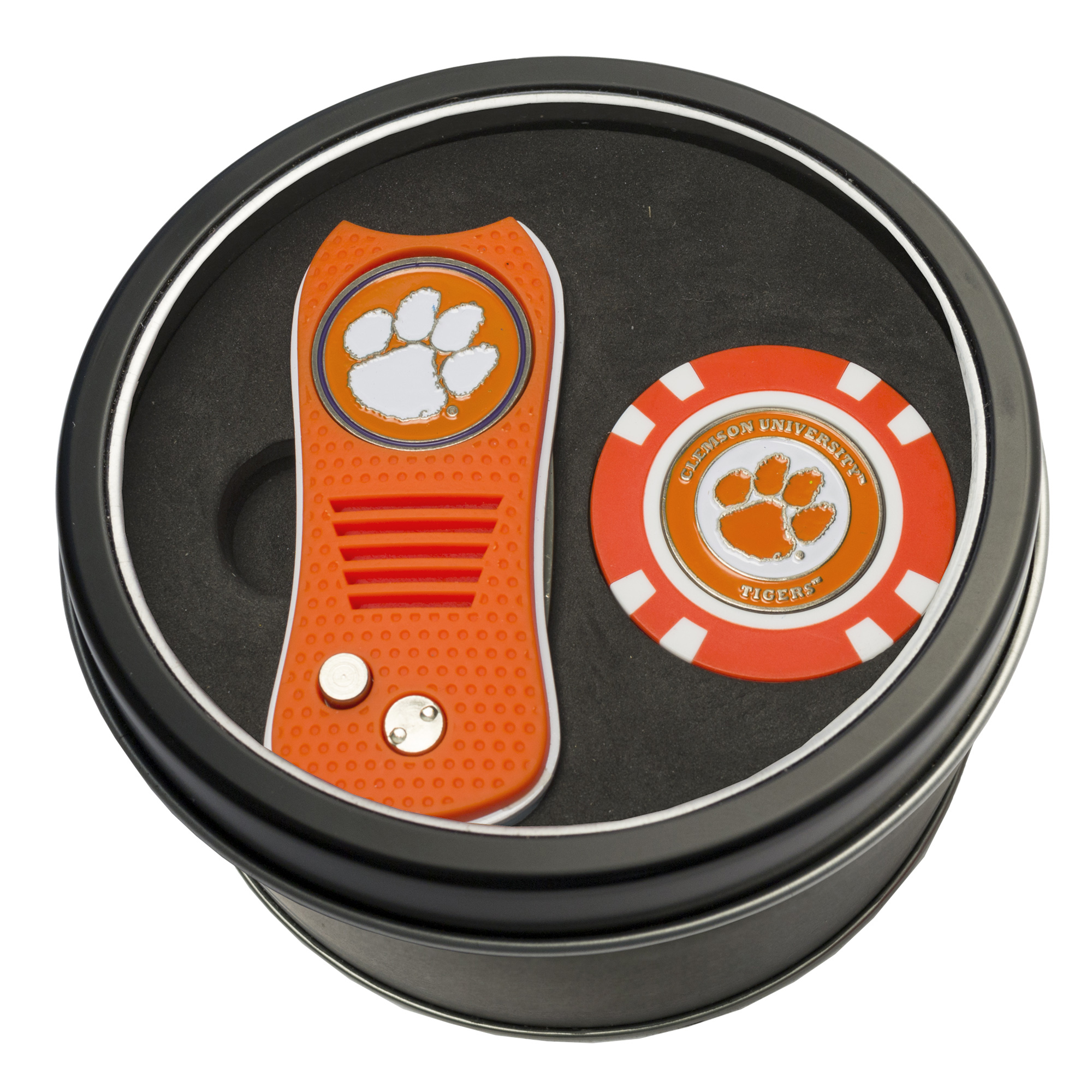 Clemson Tigers Switch Chip Golf Tin Set Clemson Tigers Switch Chip Golf Tin Set