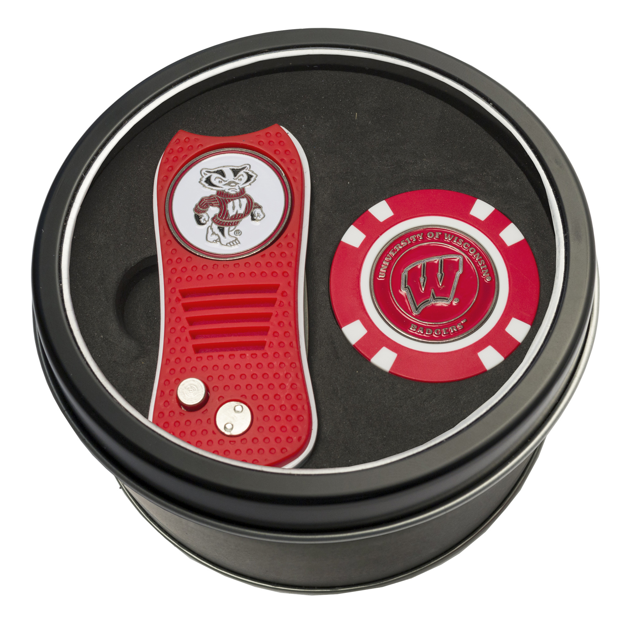 Wisconsin Badgers Switch Chip Golf Tin Set Wisconsin Badgers Switch Chip Golf Tin Set