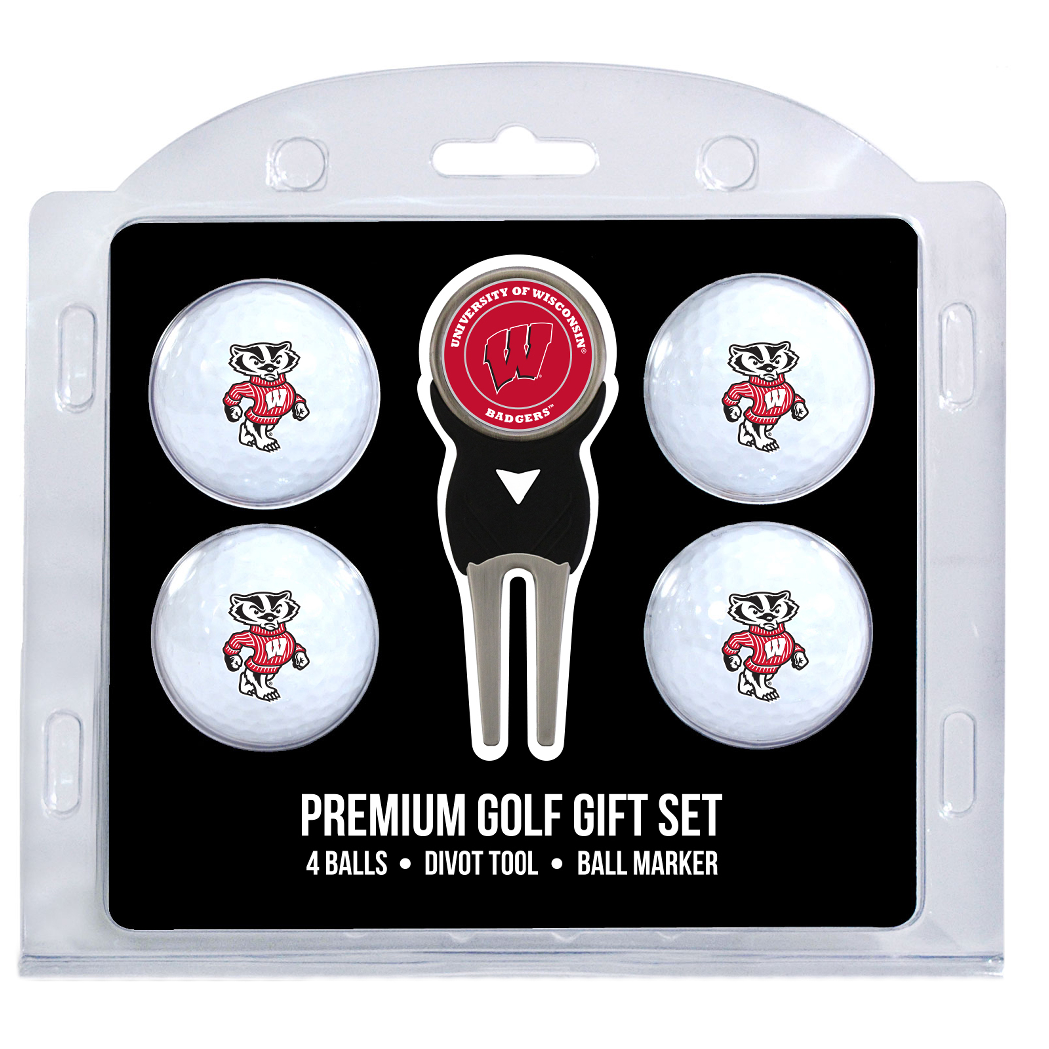 Wisconsin Badgers 4-Ball Gift Set Wisconsin Badgers 4-Ball Gift Set