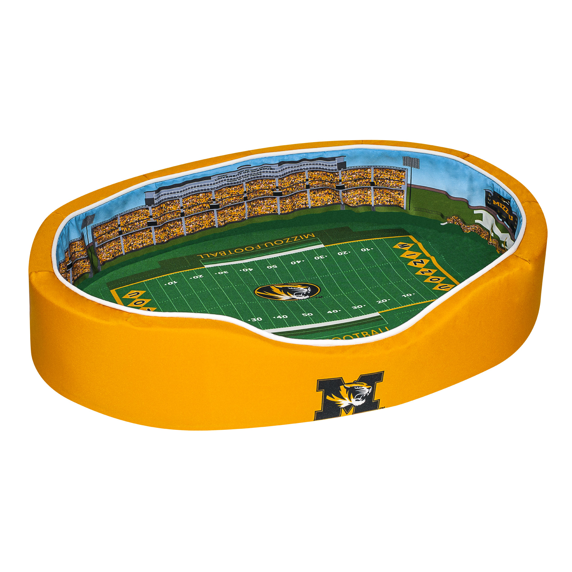 Gold/Black Missouri Tigers 38'' x 25'' x 8'' Large Stadium Oval Dog Bed