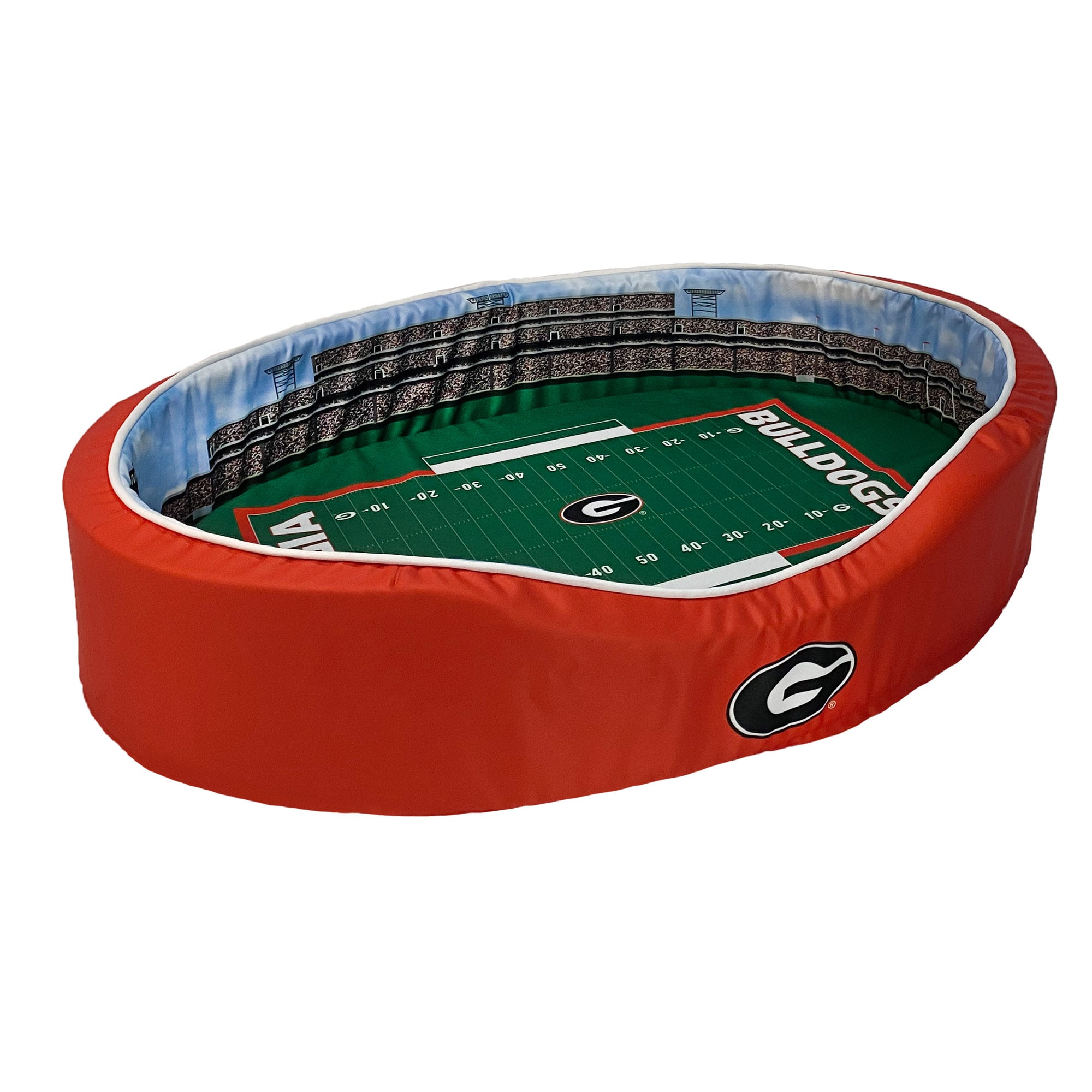 Red/Black Georgia Bulldogs 34'' x 22'' x 7'' Medium Stadium Oval Dog Bed