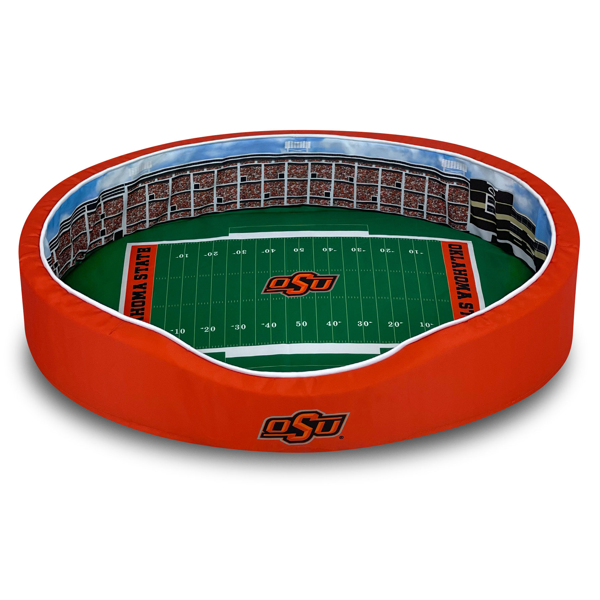 Orange/Black Oklahoma State Cowboys 7'' x 22'' x 34'' Medium Stadium Oval Dog Bed