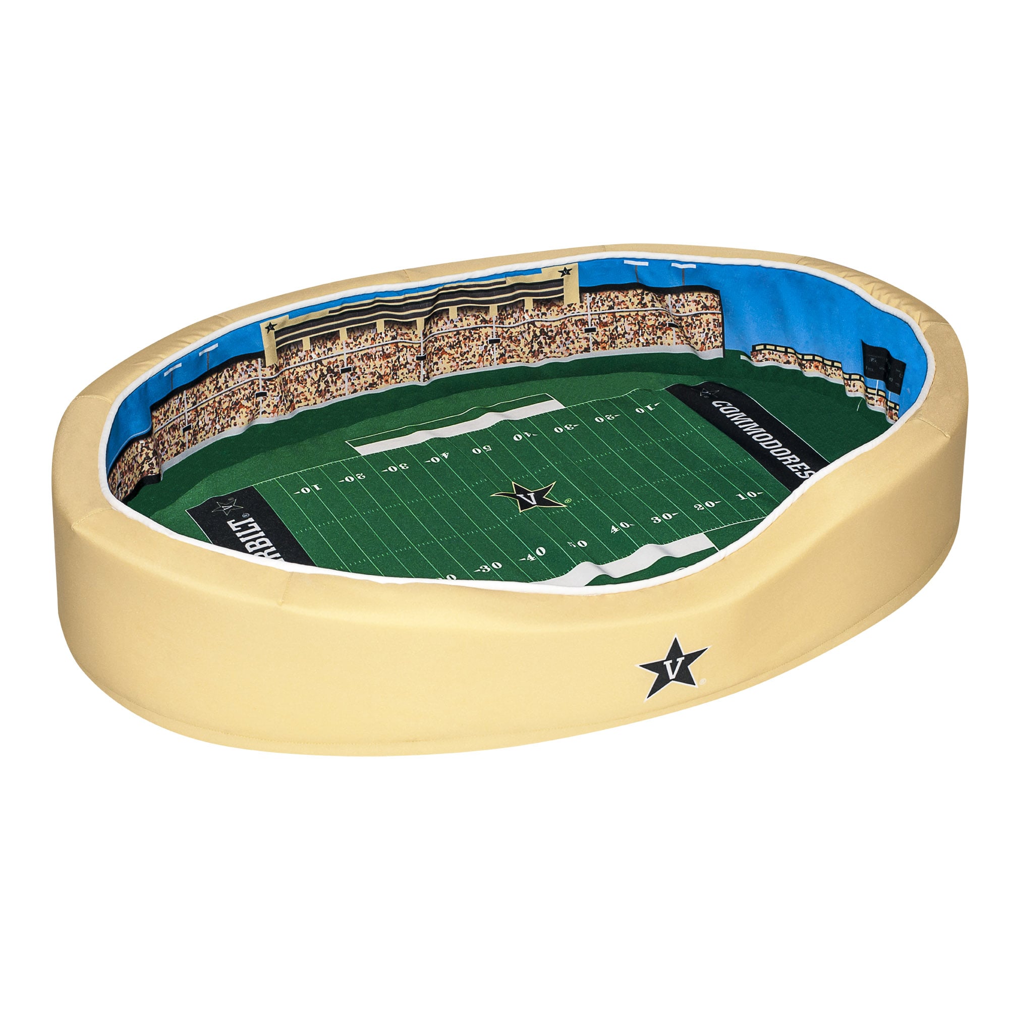 Black/Gold Vanderbilt Commodores 34'' x 22'' x 7'' Medium Stadium Oval Dog Bed