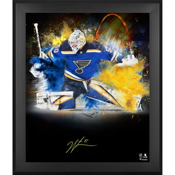 Jordan Binnington St. Louis Blues Framed Autographed 20" x 24" In Focus Photograph