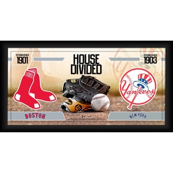 Boston Red Sox vs. New York Yankees Framed 10" x 20" House Divided Baseball Collage