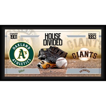 Athletics vs. San Francisco Giants Framed 10" x 20" House Divided Baseball Collage