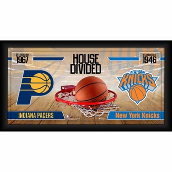 Indiana Pacers vs. New York Knicks Framed 10" x 20" House Divided Collage