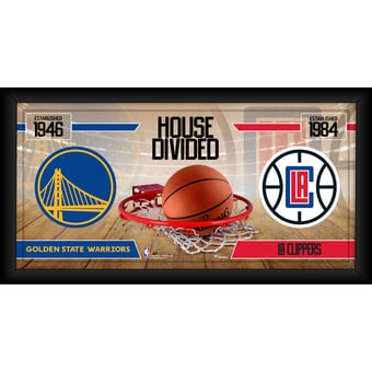 Golden State Warriors vs. LA Clippers Framed 10" x 20" House Divided Collage