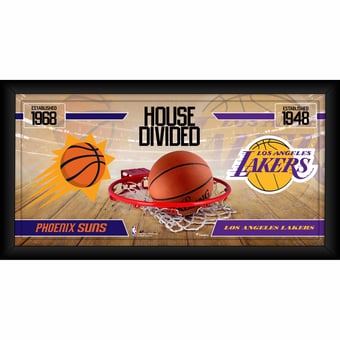 Phoenix Suns vs. Los Angeles Lakers Framed 10" x 20" House Divided Collage
