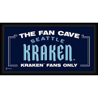 Seattle Kraken Framed 10" x 20" Fan Cave Collage