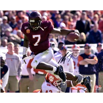 Michael Vick Virginia Tech Hokies Autographed 16" x 20" Hurdle Photograph