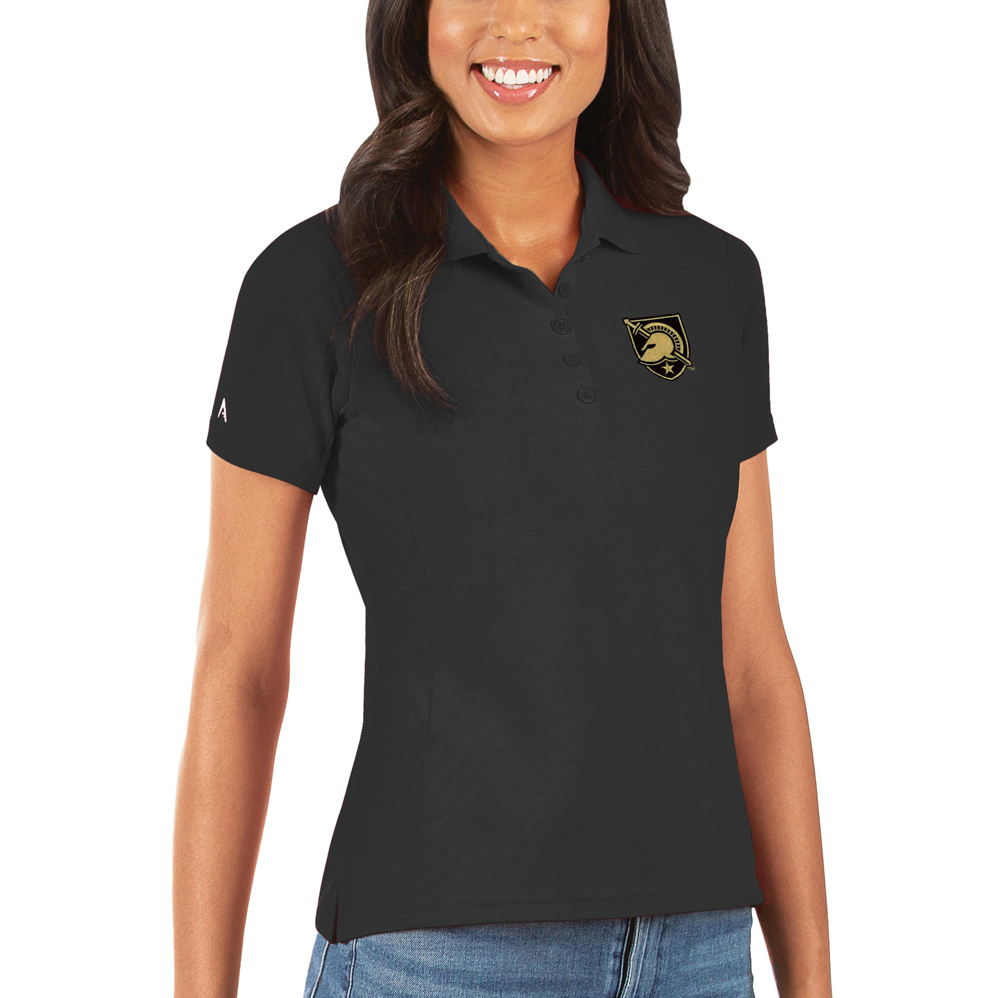 Women’s Antigua Black Army Black Knights Legacy Pique Polo Women’s Antigua Black Army Black Knights Legacy Pique Polo