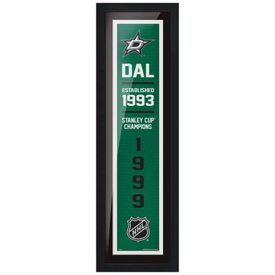 Dallas Stars - 6'' x 22'' Empire Framed Sign