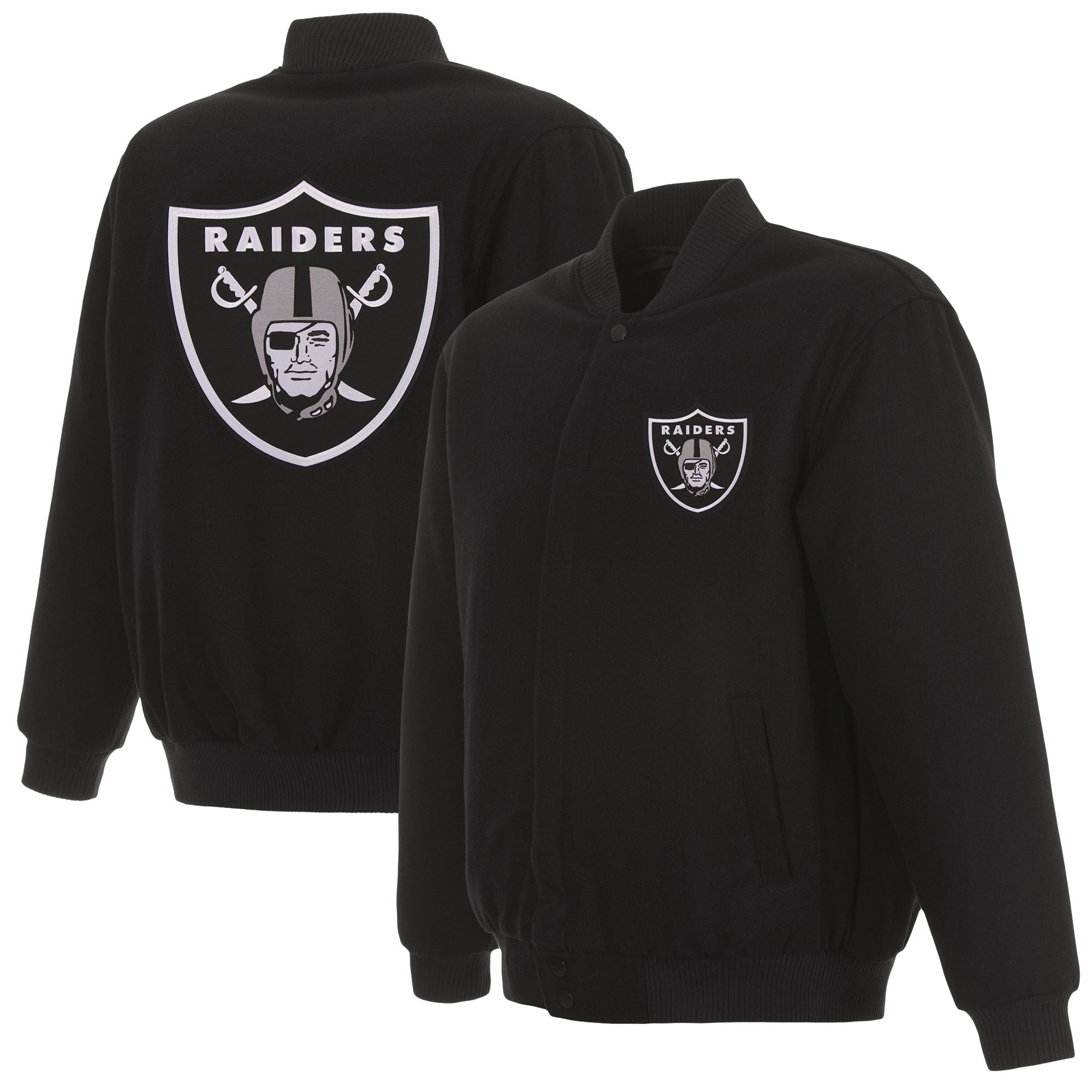 Men's JH Design Black Las Vegas Raiders Reversible Full-Snap Jacket