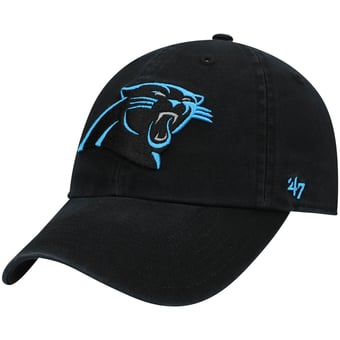 Youth '47 Black Carolina Panthers Logo Clean Up Adjustable Hat