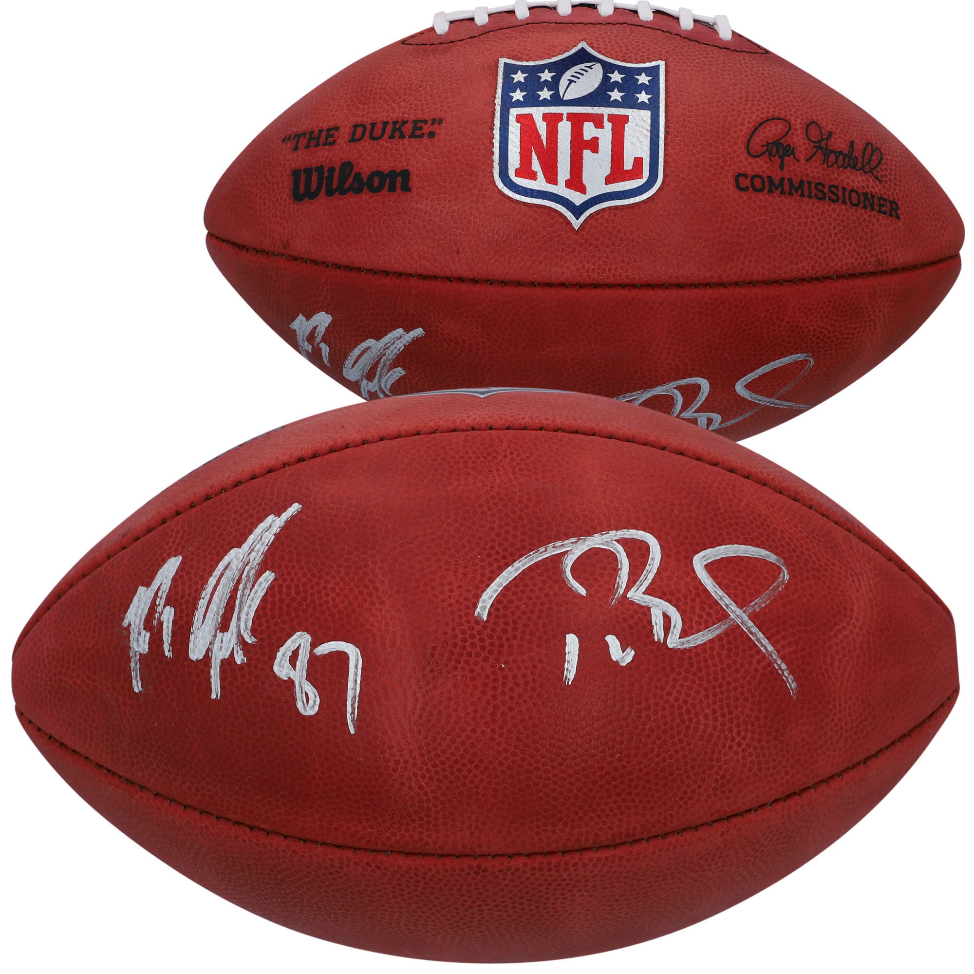 Tom Brady & Rob Gronkowski Tampa Bay Buccaneers Autographed Duke Game Football