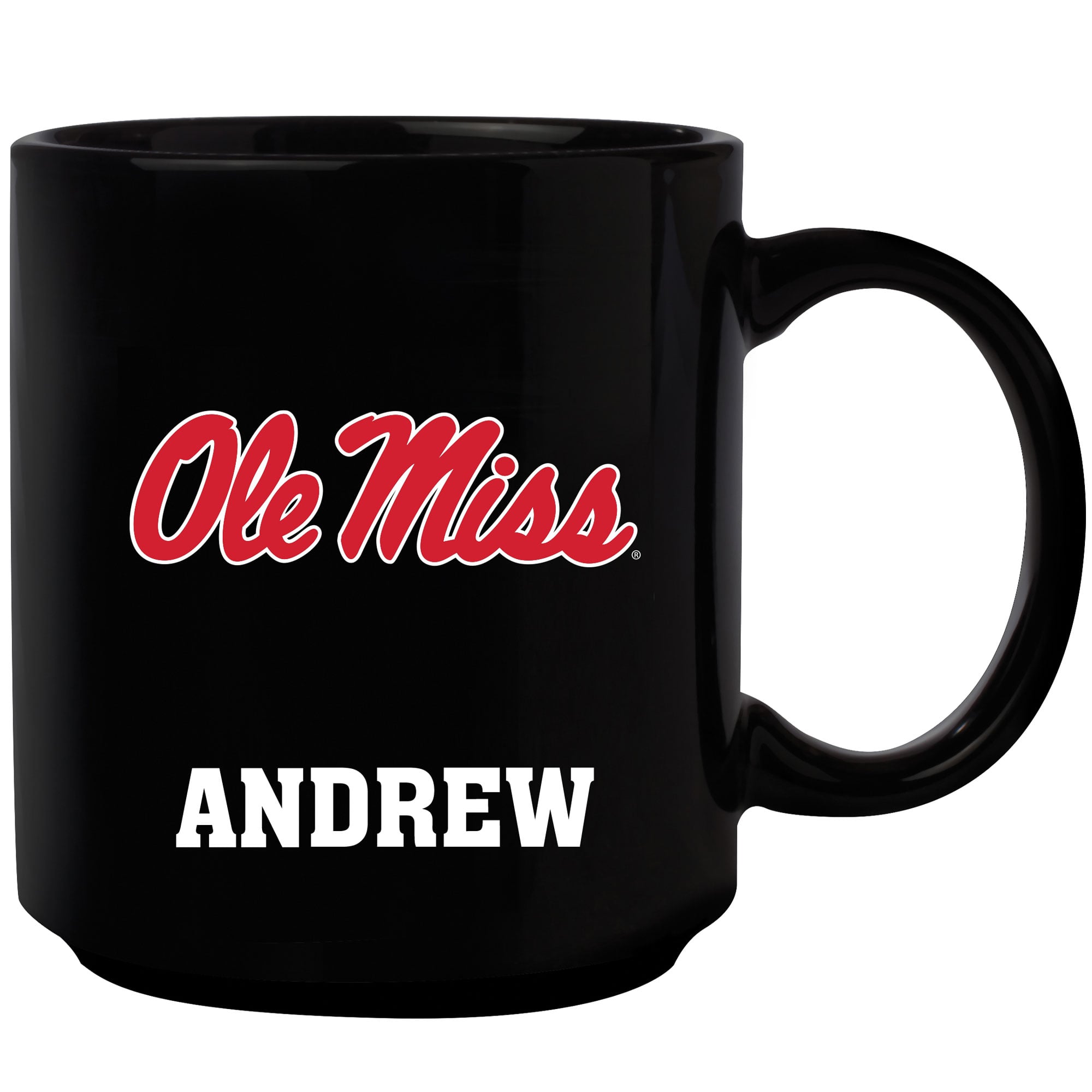 Black Ole Miss Rebels 11oz. Personalized Mug