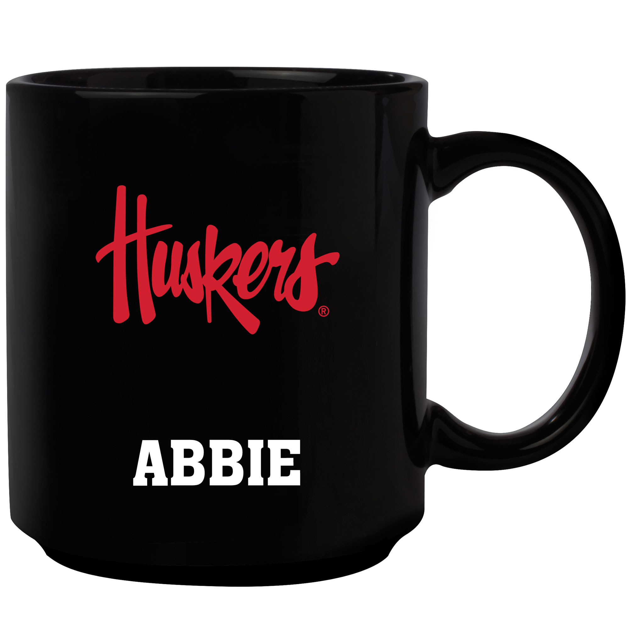 Black Nebraska Huskers 11oz. Personalized Mug