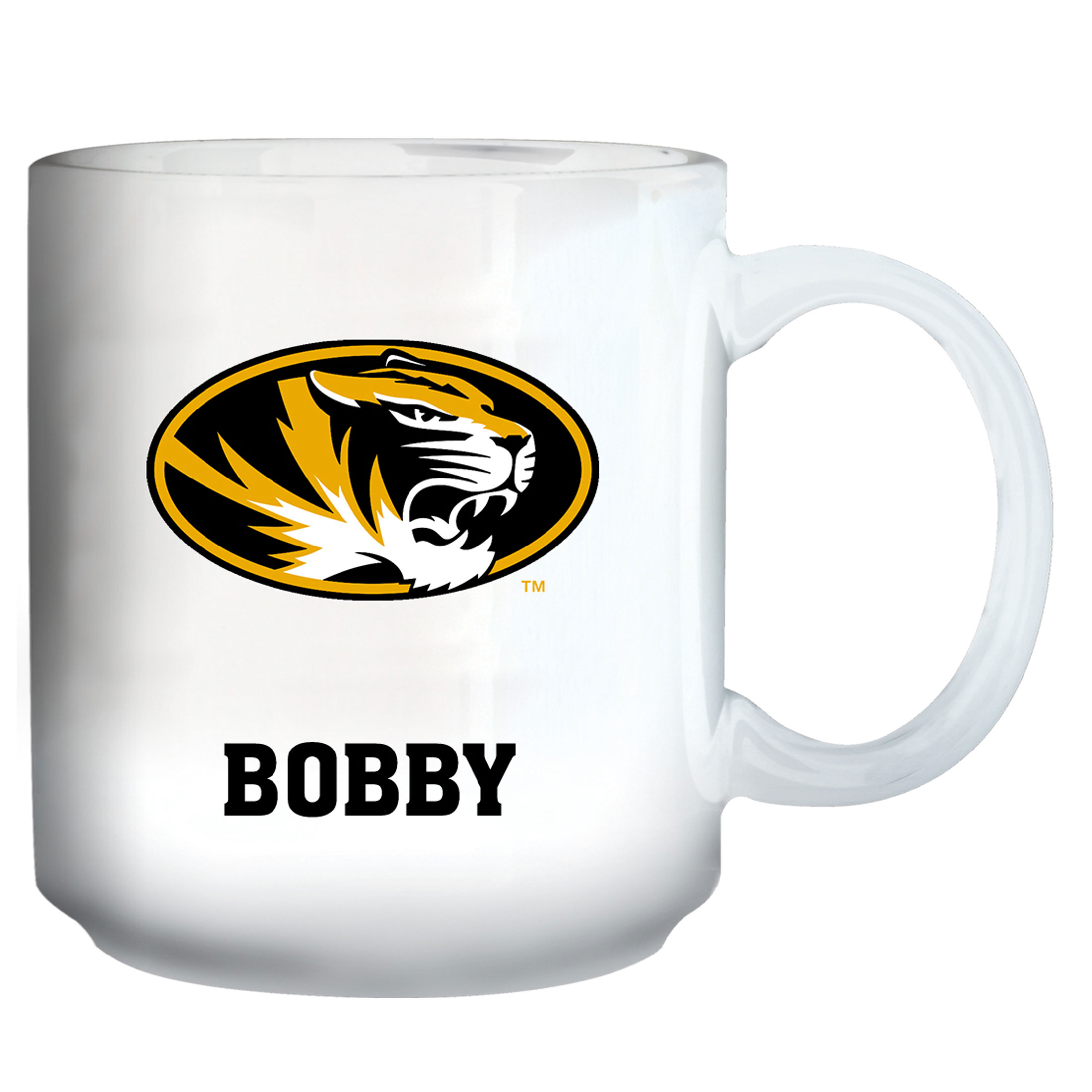 White Missouri Tigers 11oz. Personalized Mug