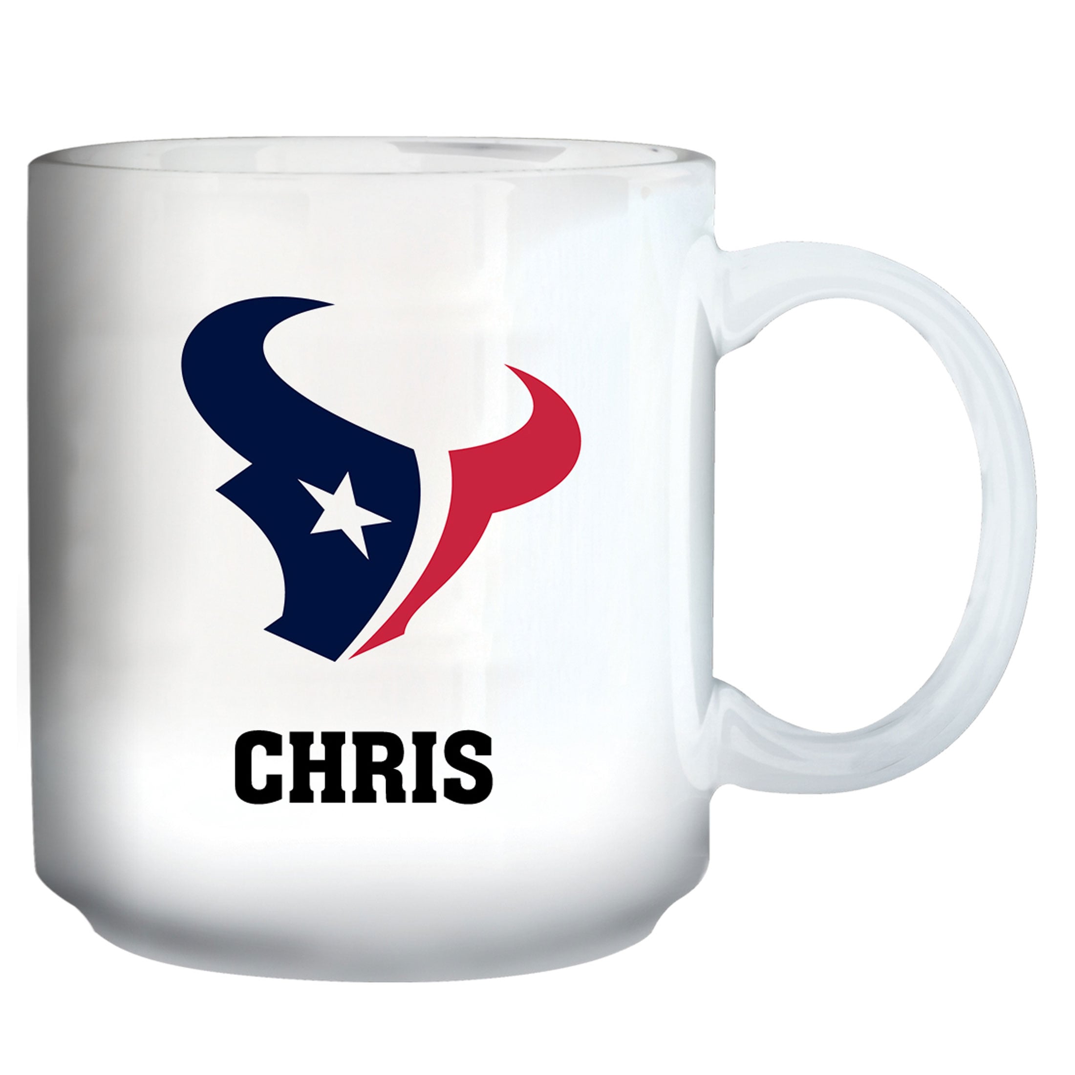 White Houston Texans 11oz. Personalized Mug
