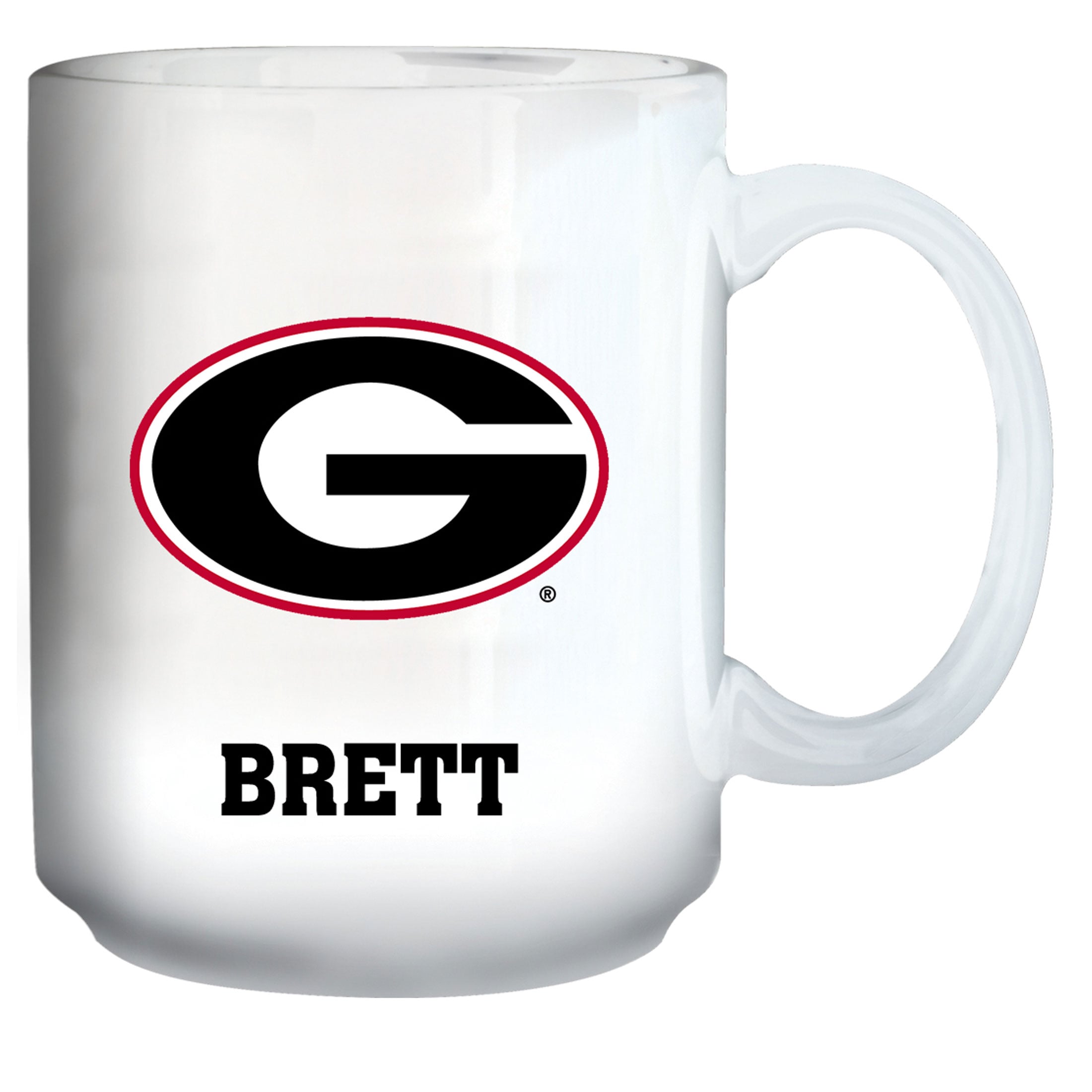 White Georgia Bulldogs 15oz. Personalized Mug
