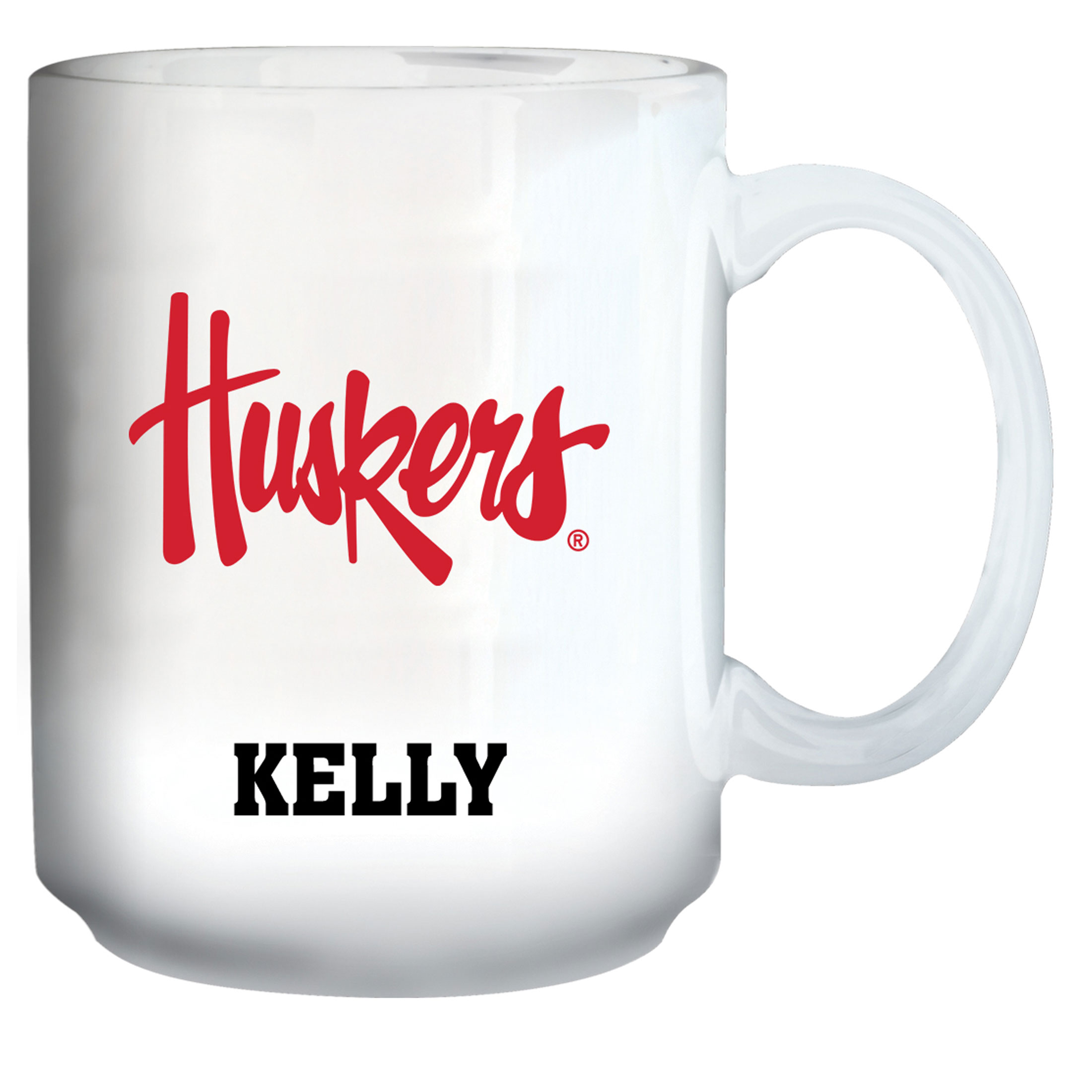 White Nebraska Huskers 15oz. Personalized Mug