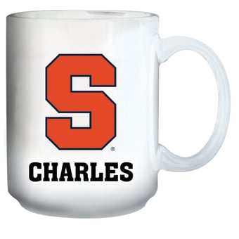 White Syracuse Orange 15oz. Personalized Mug