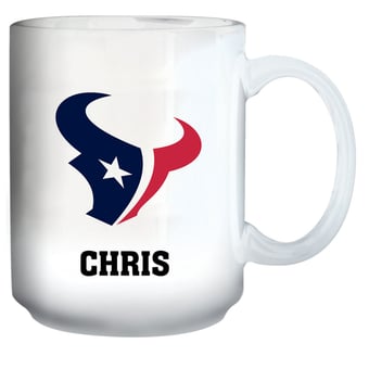 White Houston Texans 15oz. Personalized Mug