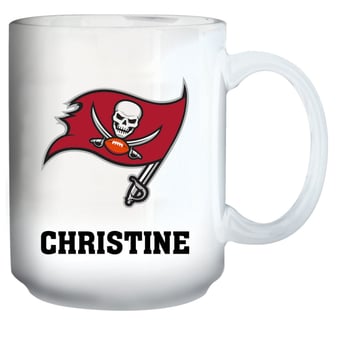 White Tampa Bay Buccaneers 15oz. Personalized Mug