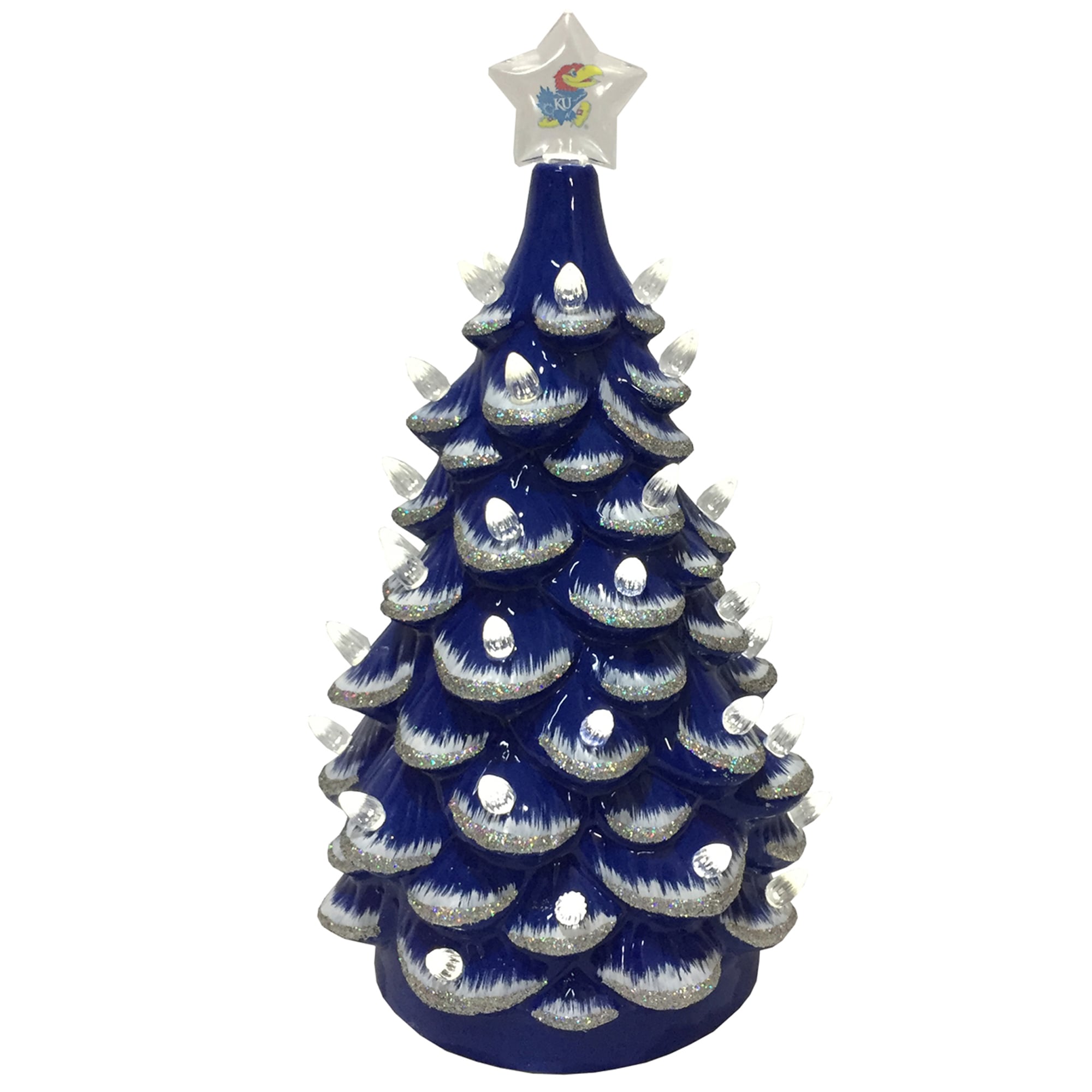 Blue/White Kansas Jayhawks 14'' Ceramic Tree
