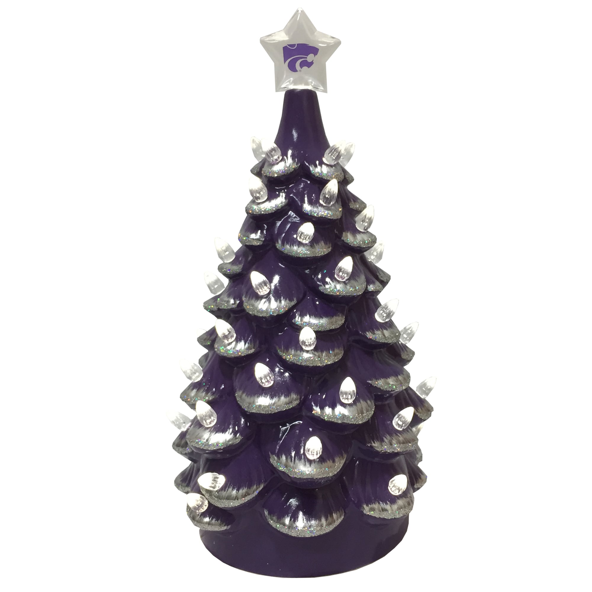 Purple/Gray Kansas State Wildcats 14'' Ceramic Tree