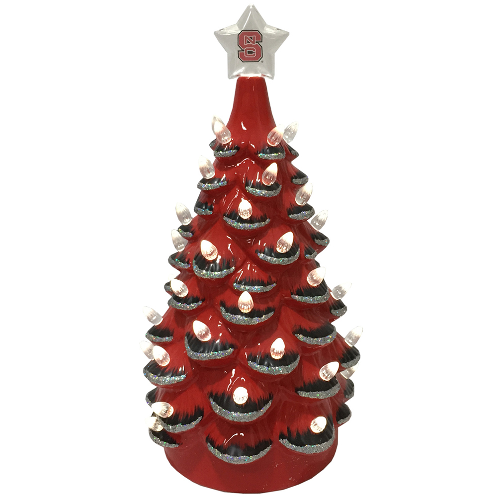 Maroon NC State Wolfpack 14'' Ceramic Tree