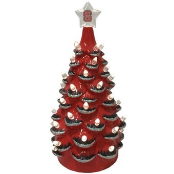 Maroon NC State Wolfpack 14'' Ceramic Tree